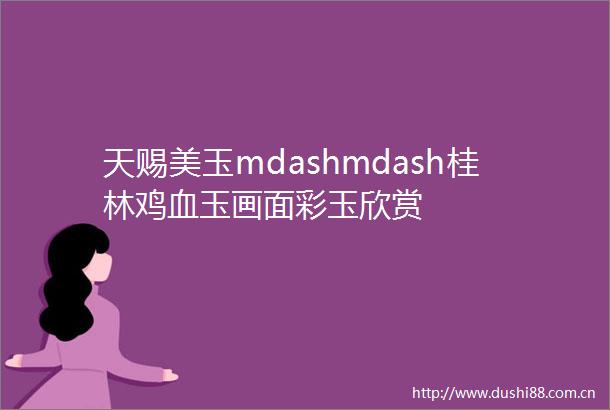 天赐美玉mdashmdash桂林鸡血玉画面彩玉欣赏