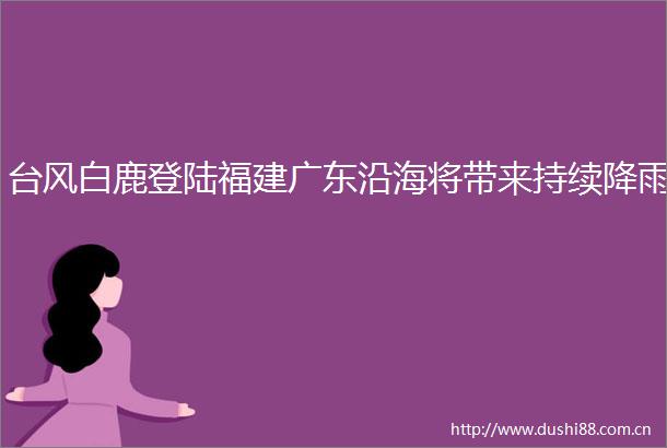 台风白鹿登陆福建广东沿海将带来持续降雨