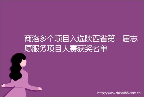 商洛多个项目入选陕西省第一届志愿服务项目大赛获奖名单
