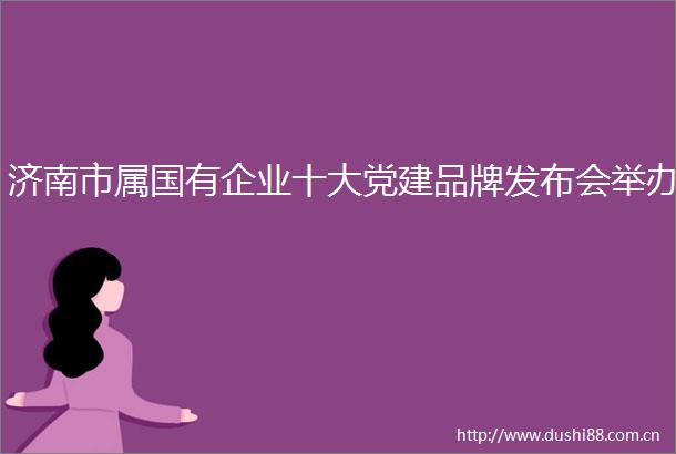 济南市属国有企业十大党建品牌发布会举办