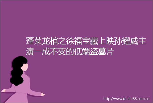 蓬莱龙棺之徐福宝藏上映孙耀威主演一成不变的低端盗墓片