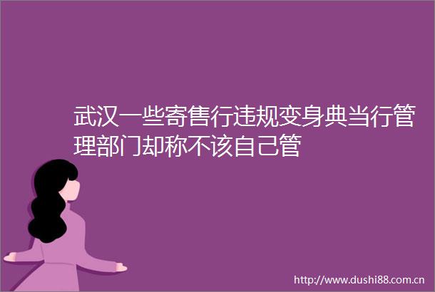 武汉一些寄售行变身典当行管理部门却称不该自己管