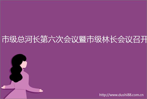 市级总河长第六次会议暨市级林长会议召开