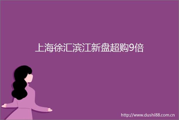 上海徐汇滨江新盘超购9倍