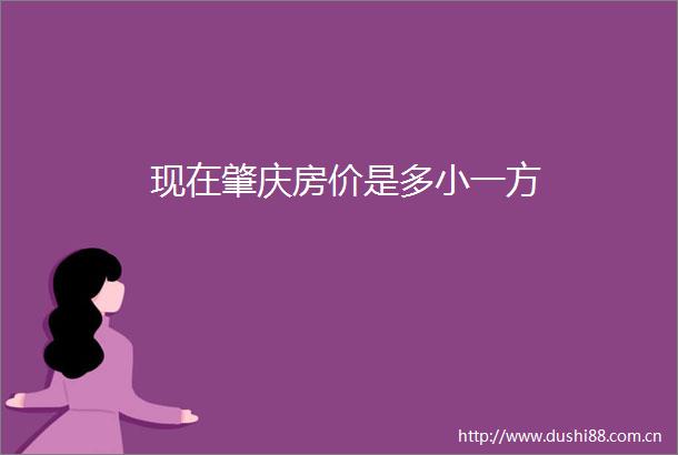 现在肇庆房价是多小一方