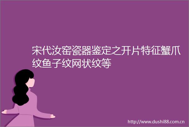 宋代汝窑瓷器鉴定之开片特征蟹爪纹鱼子纹网状纹等