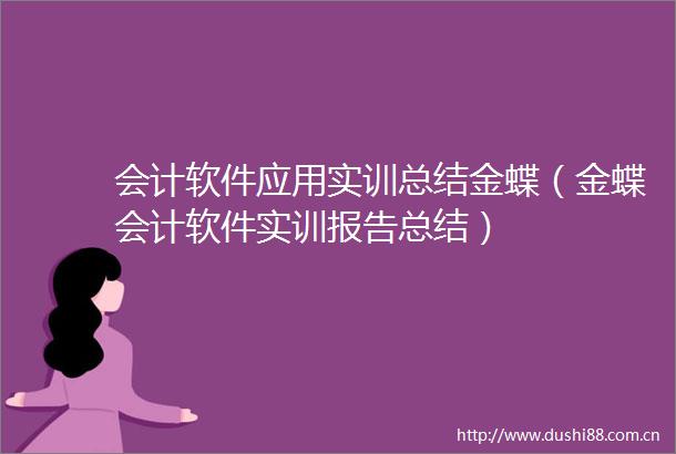 会计软件应用实训总结金蝶（金蝶会计软件实训报告总结）