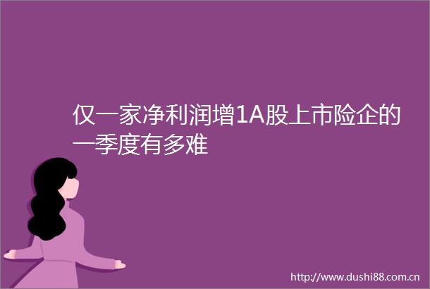 仅一家净利润增1A股上市险企的一季度有多难