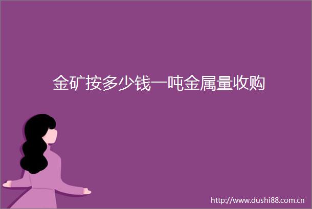 金矿按多少钱一吨金属量收购