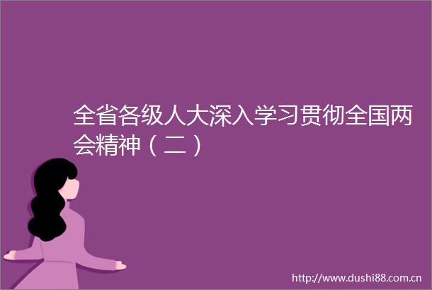 全省各级人大深入学习贯彻全国两会精神（二）