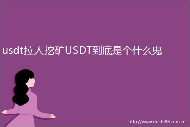 usdt拉人挖矿USDT到底是个什么鬼
