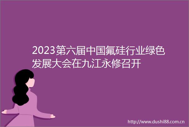 2023第六届氟硅行业绿色发展大会在九江永修召开