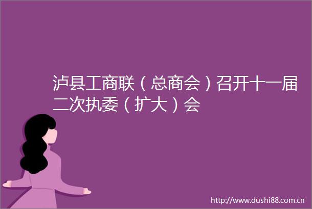 泸县工商联（总商会）召开十一届二次执委（扩大）会