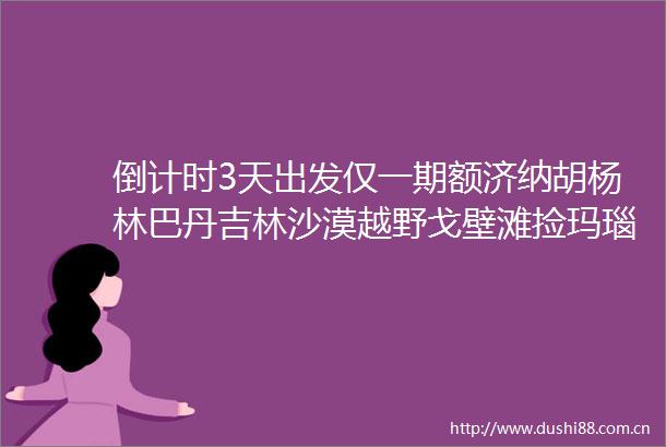 倒计时3天出发仅一期额济纳胡杨林巴丹吉林沙漠越野戈壁滩捡玛瑙三千年的守候只为你到来户外网全程领队带领
