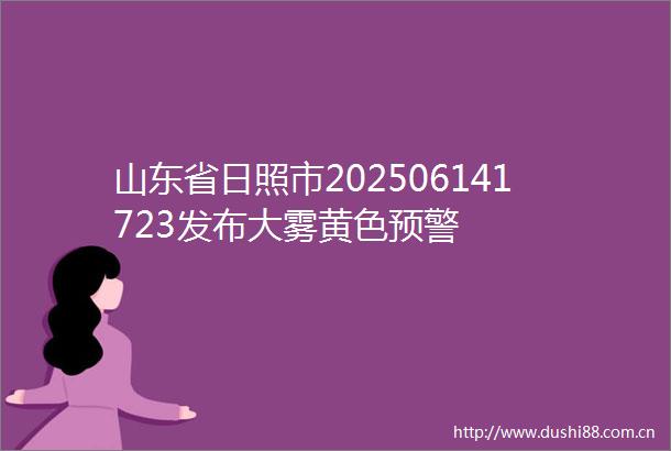 山东省日照市202506141723发布大雾黄色预警