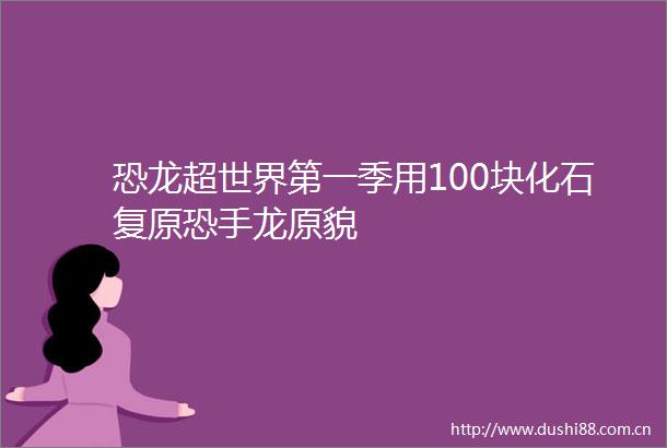 恐龙超世界第一季用100块化石复原恐手龙原貌