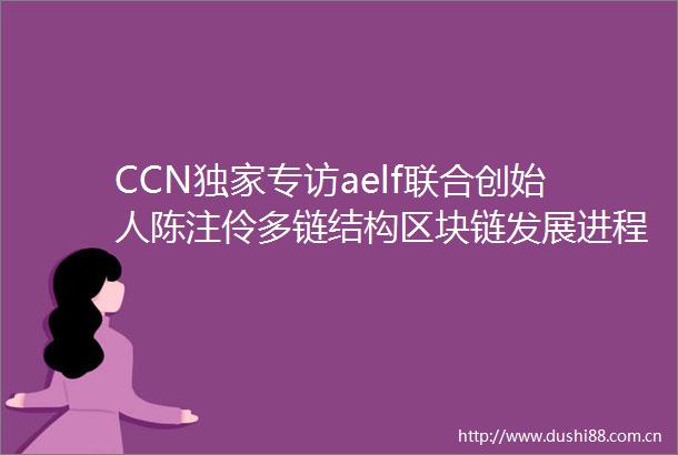 CCN独家专访aelf联合创始人陈注伶多链结构区块链发展进程中不可忽视的重要力量