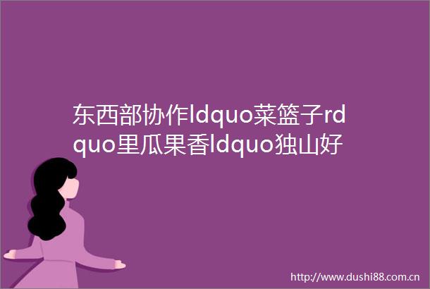 东西部协作ldquo菜篮子rdquo里瓜果香ldquo独山好味rdquo直通粤港澳大湾区