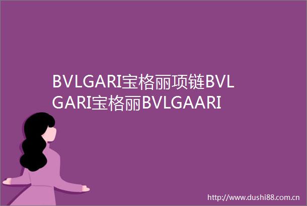 BVLGARI宝格丽项链BVLGARI宝格丽BVLGAARIBVLGARI系