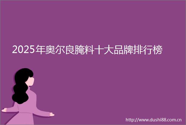 2025年奥尔良腌料十大品牌排行榜