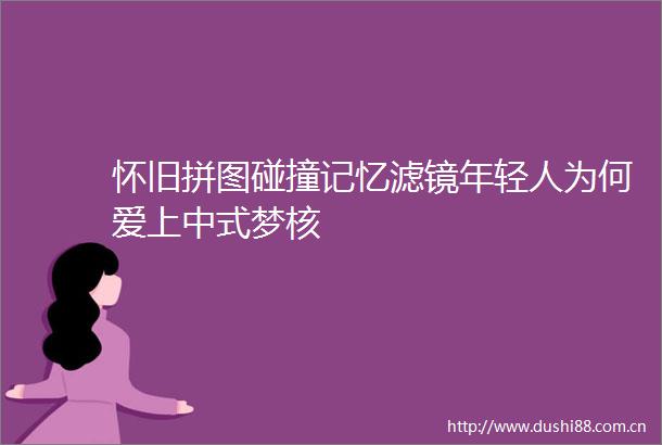 怀旧拼图碰撞记忆滤镜年轻人为何爱上中式梦核