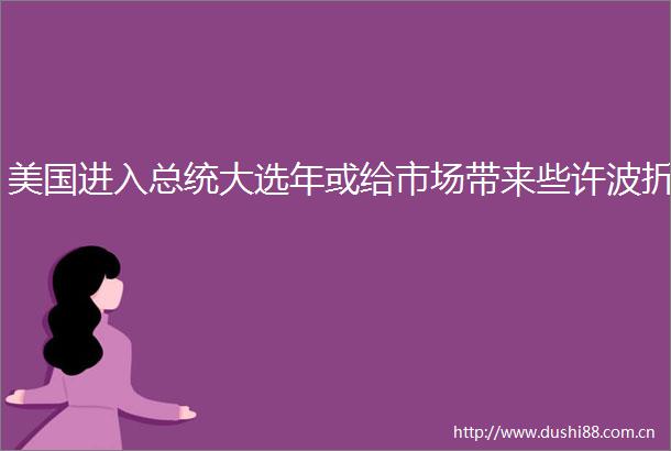 美国进入总统大选年或给市场带来些许波折