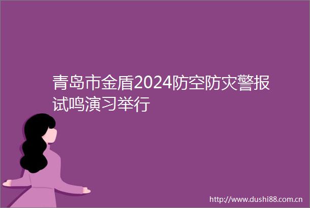 青岛市金盾2024防空防灾警报试鸣演习举行