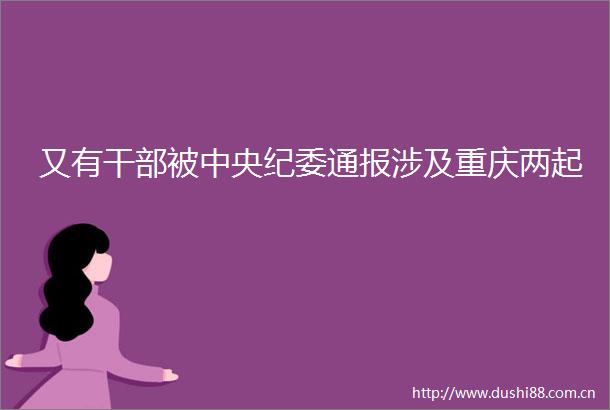 又有被中央纪委通报涉及重庆两起