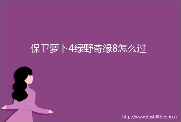 保卫萝卜4绿野奇缘8怎么过