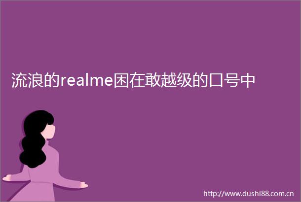 流浪的realme困在敢越级的口号中