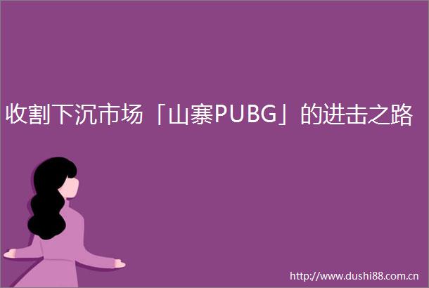 收割下沉市场「山寨PUBG」的进击之路