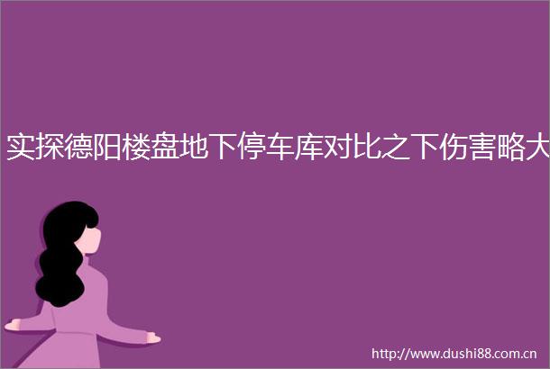 实探德阳楼盘地下停车库对比之下伤害略大