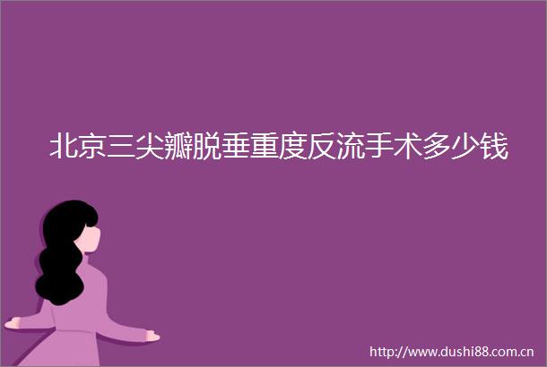 北京三尖瓣脱垂重度反流手术多少钱