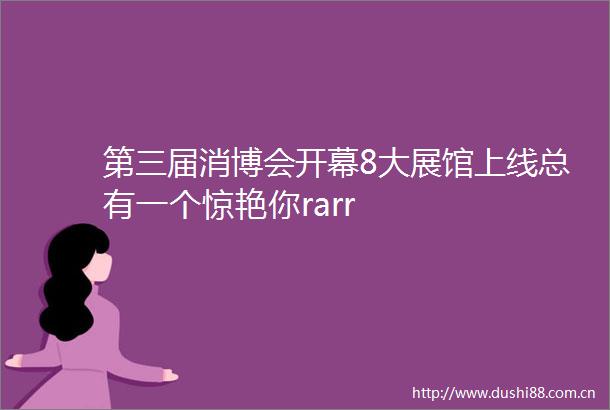 第三届消博会开幕8大展馆上线总有一个惊艳你rarr