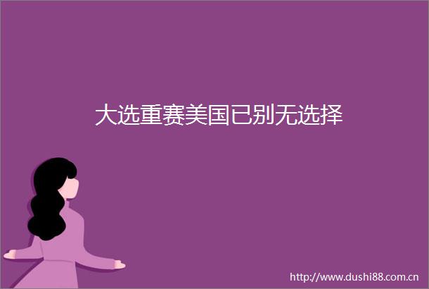 大选重赛美国已别无选择