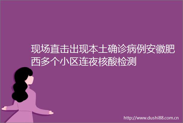现场直击出现本土确诊病例安徽肥西多个小区连夜核酸检测