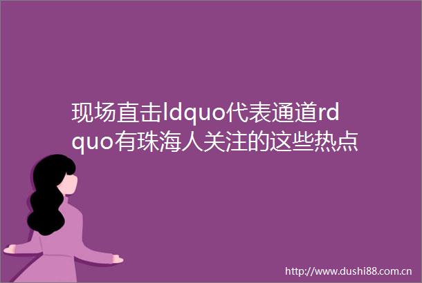 现场直击ldquo代表通道rdquo有珠海人关注的这些热点