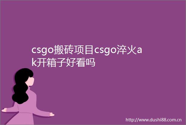 csgo搬砖项目csgo淬火ak开箱子好看吗