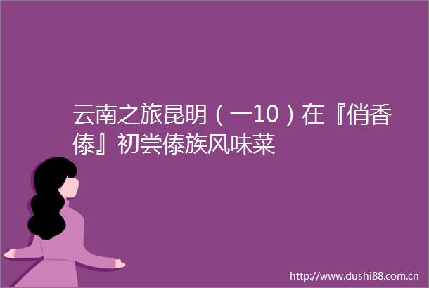 云南之旅昆明（一10）在『俏香傣』初尝傣族风味菜