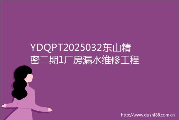 YDQPT2025032东山精密二期1厂房漏水维修工程