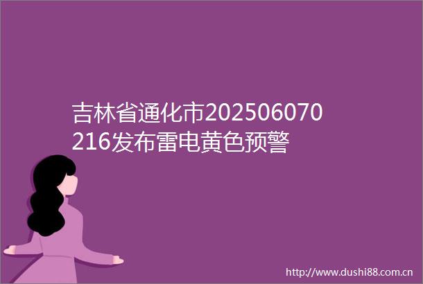 吉林省通化市202506070216发布雷电黄色预警