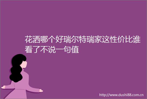 花洒哪个好瑞尔特瑞家这性价比谁看了不说一句值