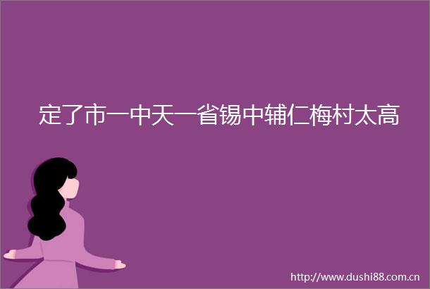 定了市一中天一省锡中辅仁梅村太高