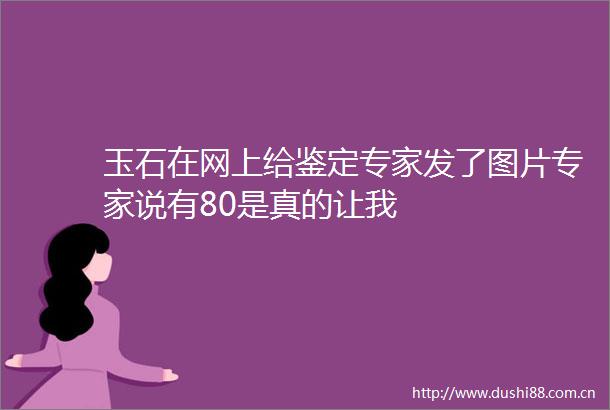 玉石在网上给鉴定专家发了图片专家说有80是真的让我