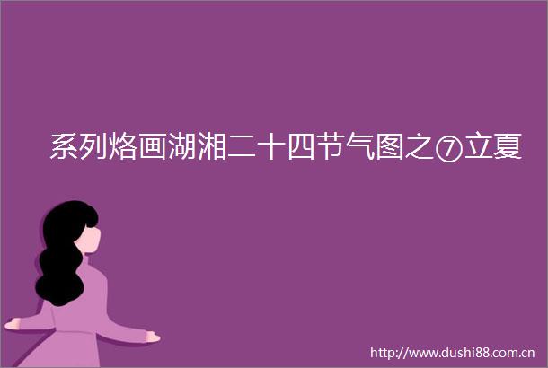 系列烙画湖湘二十四节气图之⑦立夏