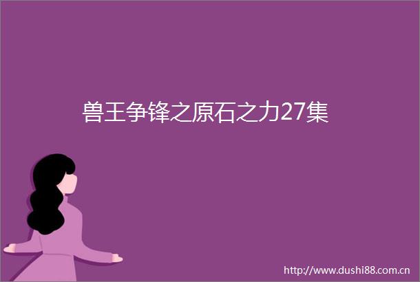 兽王争锋之原石之力27集