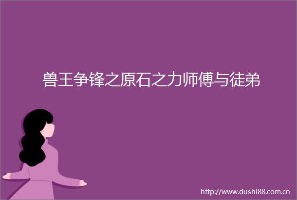 兽王争锋之原石之力师傅与徒弟