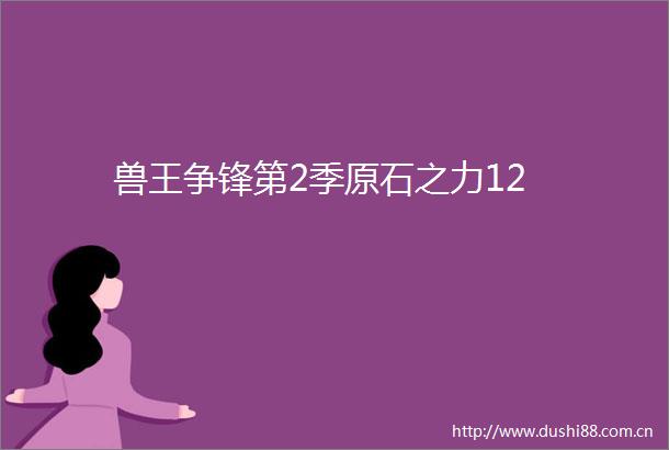 兽王争锋第2季原石之力12