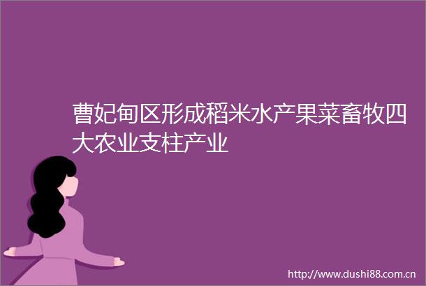 曹妃甸区形成稻米水产果菜畜牧四大农业支柱产业