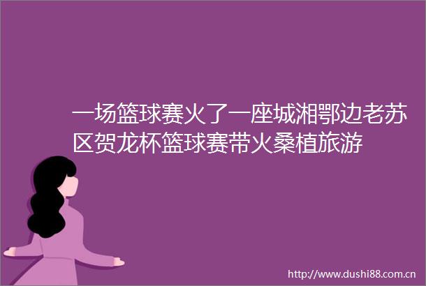 一场篮球赛火了一座城湘鄂边老苏区贺龙杯篮球赛带火桑植旅游